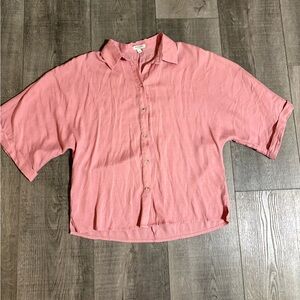 💗Andree  Pink Button-Up Top💗